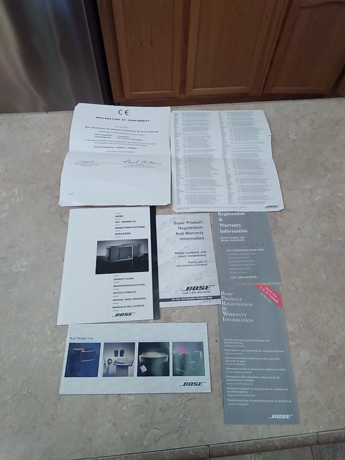 BOSE 301 SERIES 3 DIRECT REFLECTING SPEAKERS ORIGINAL OWNERS MANUAL +++  Jn94437