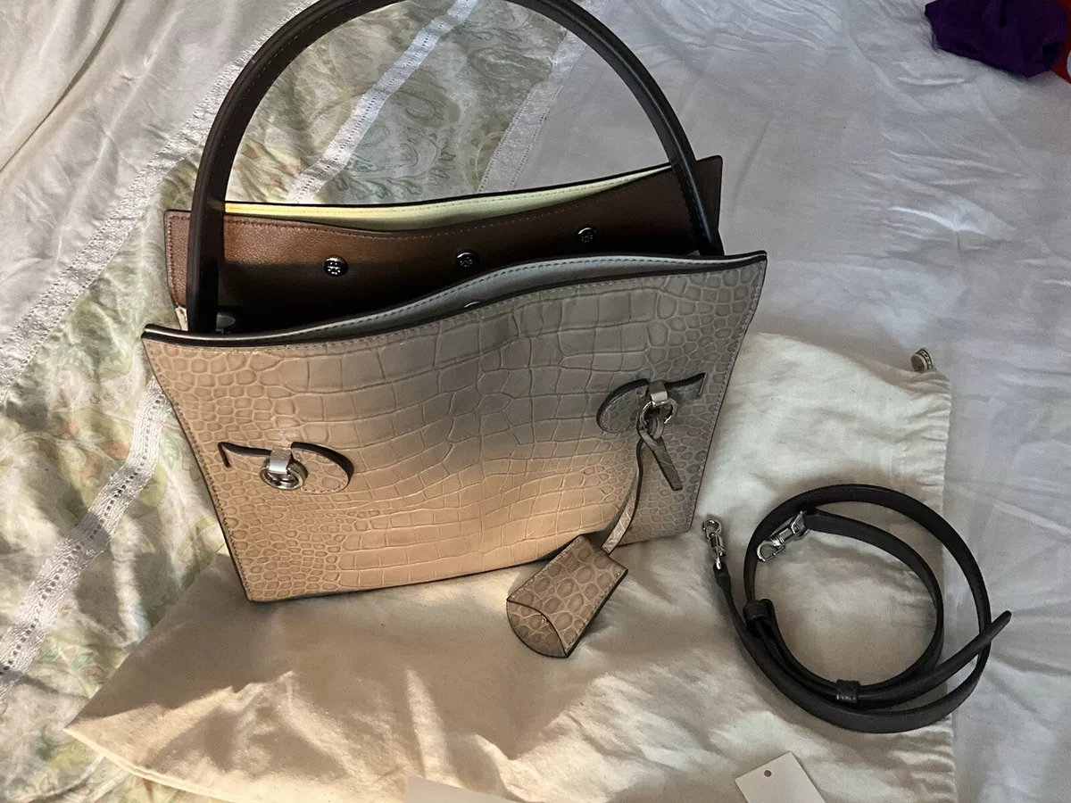 Lee radziwill croc embossed leather tote hotsell