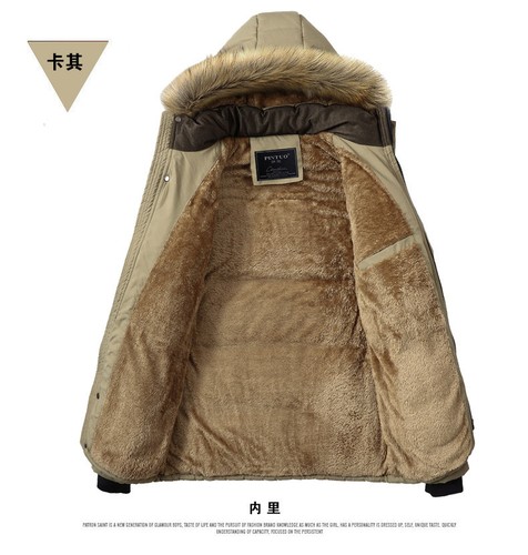 Herren warme Entenjacke Pelzkragen dick Wintermantel Outwear Kapuzenparka - Bild 11 von 13