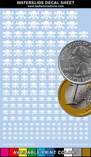 Waterslide Decals White Skulls Style A 2"x3" Decal Sheet +9 Other Colors