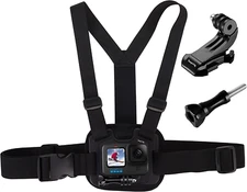 Chest Mount, Adjustable Chest Strap, Breathable Material Compatible for Gopro He