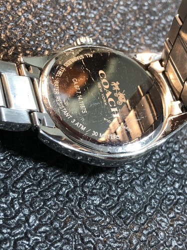 COACH Watch All Stainless WR30M 39mm Silver Tone Unisex Wristwatch 6” - Picture 6 of 23