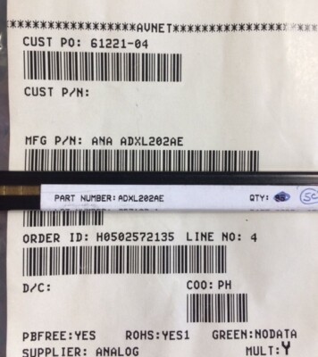 ADXL202AE AD IC ACCELERATION DETECTOR 8 Pin CLCC ROHS 1 UNIT