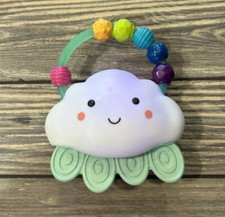 B. toys Rain Glow Squeeze Light-Up Cloud Rattle Toy Baby Teether