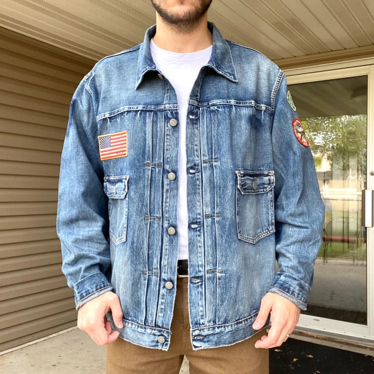 Men's Tall Denim Trucker Jacket