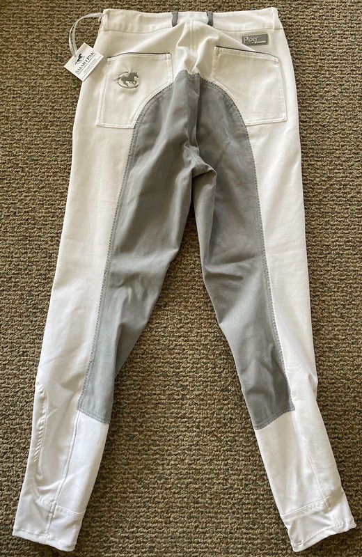 Piper Original by Smartpak High-Rise Breeches Full Seat White/Gray 30 LONG