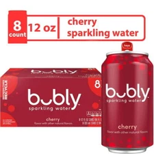 bubly Cherry Sparkling Water, 12 fl oz, 8 Pack Cans Free Shipping!!!!!