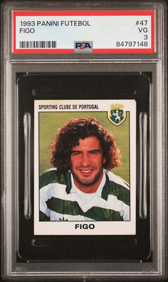 1993 Panini Futebol 93-94 47 Luis Figo PSA 3 NQ Rookie RC Portugal