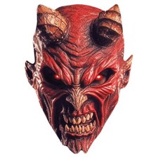 Halloween Red Demon Celebrity Mask, Flat Card Face, Fancy Dress Mask