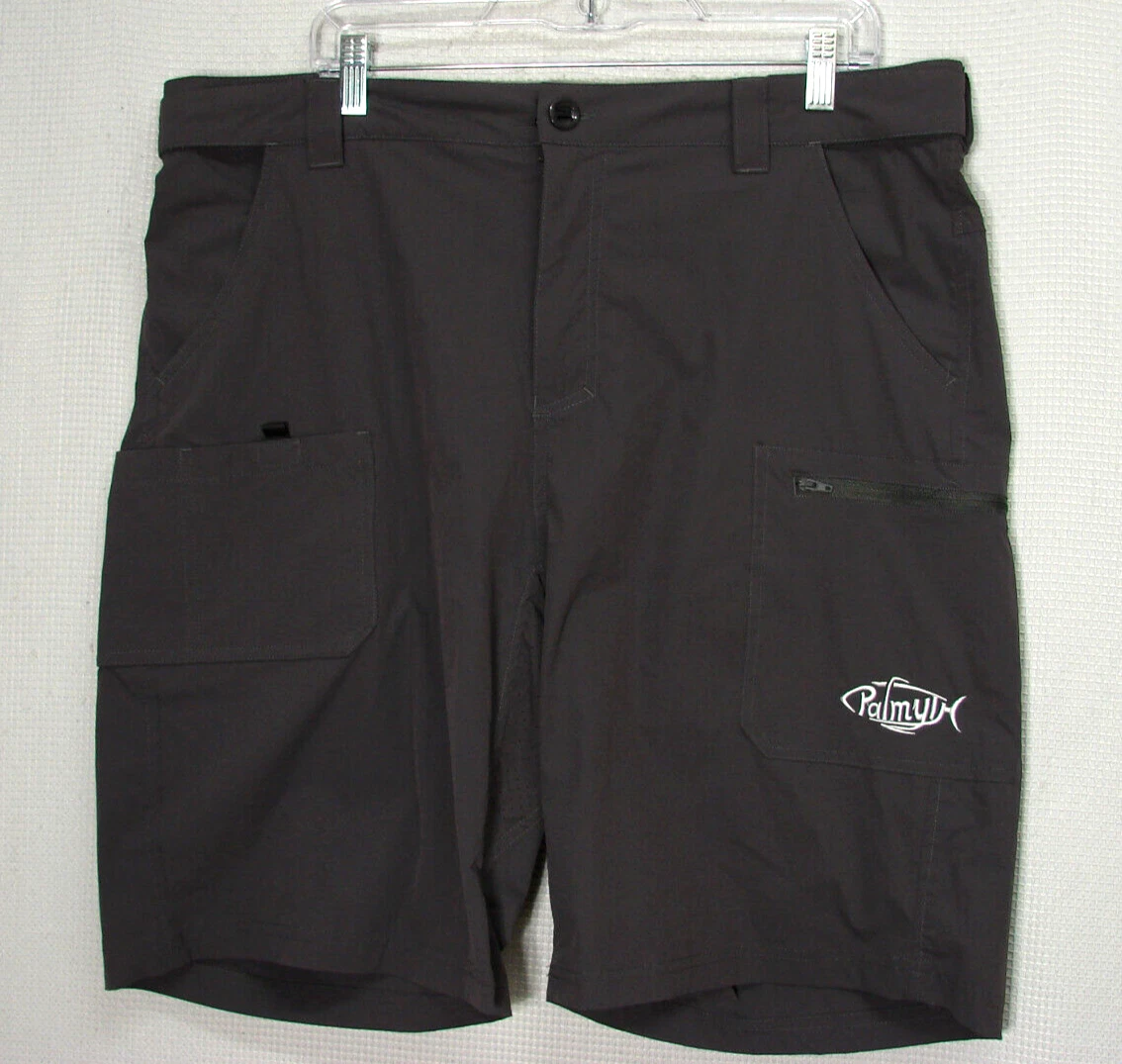 Palmyth Gray Nylon Stretch Fishing Outdoor Cargo Utility Shorts Mens XL 38x11