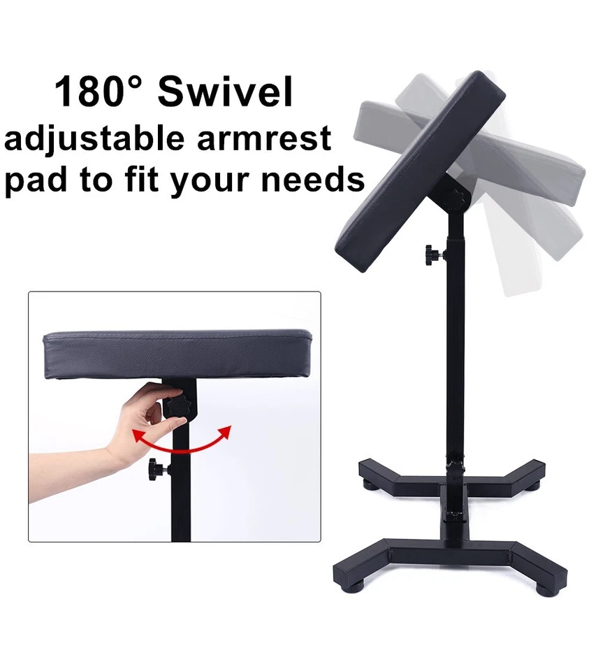 Reposabrazos tatuaje de alta resistencia ajustable altura y ángulo tamaño 13,78"x9,13" Foto 3 de 4