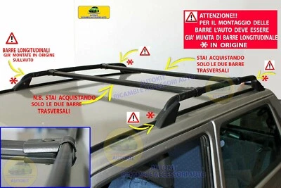 Portatutto Portapacchi per Auto Barra Trasversale sul Tetto Barre
