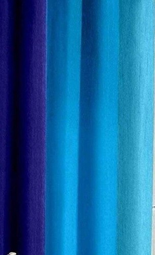 2 Piece Ombre Printed Shaded Ringtop Door Window Curtains Set 5 7 8 9 Feet Blue - Picture 3 of 4