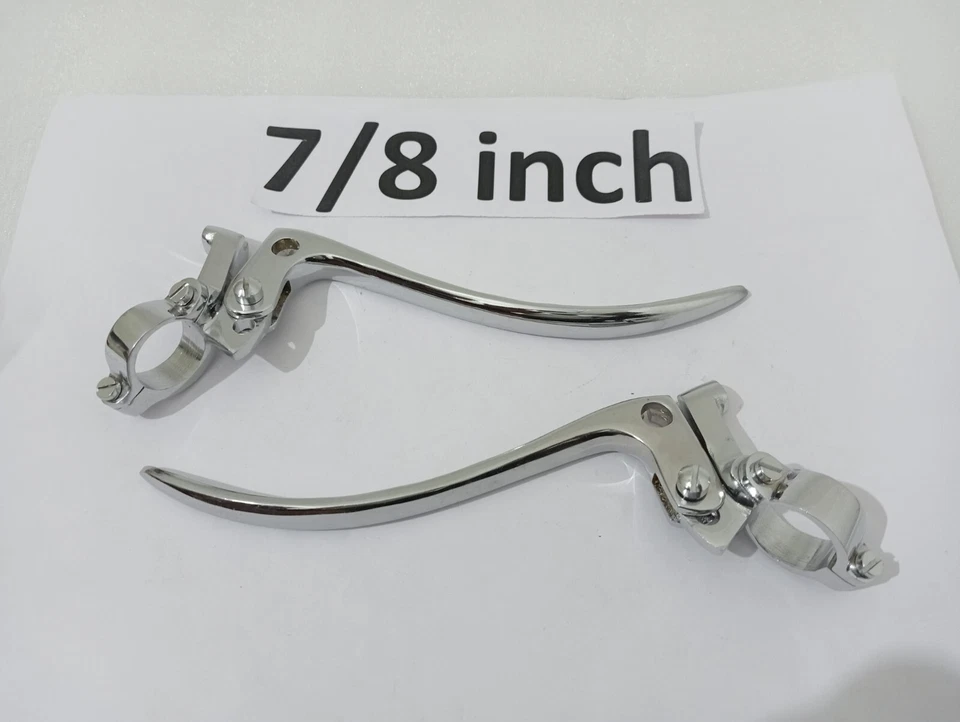 Brake & Clutch Lever Set Chrome Plated 7/8" Fits Triumph Vintage BSA Ariel |Fit Foto 2 de 4
