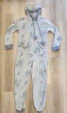 Harry Potter Pajama Set Medium Gray Union Suit Wizarding World One Piece Costume