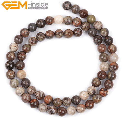 Rain Forest Onyx Agate 15" Strand Brown Natural Beads For Women's Jewellery - Picture 7 of 49