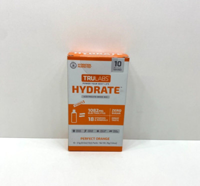 NEW TruLabs Hydrate Electrolyte Drink Mix Perfect Orange Stick Packs 03/2026