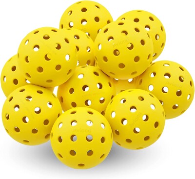Pickleball Balls Set Outdoor - USAPA Approved - 12 Pack - Yellow