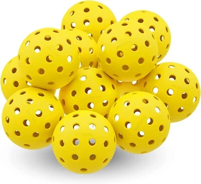 PRO AVIANA Pickleball Balls Set Outdoor - USAPA Approved - 12 Pack - Yellow