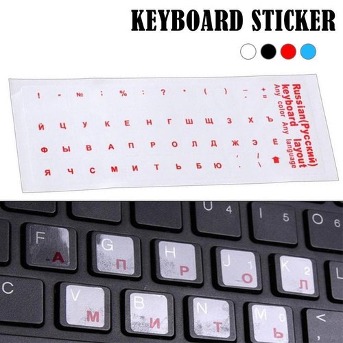 Russian Keyboard Sticker Layout For Notebook Keyboard Key PC} Stick Russian U1C1 - Picture 3 of 16
