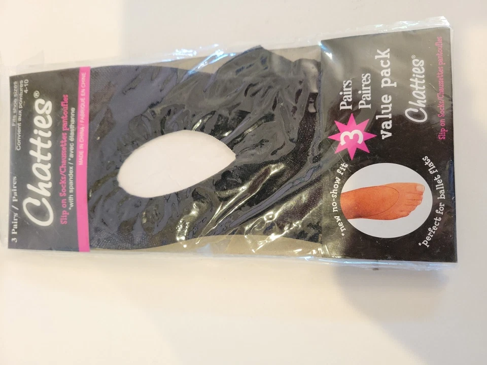 2 (dos) paquetes - calcetines sin cordones CHATTIES negros y tostados ea. Tiene 3 pares. Total 6 pares Foto 3 de 4