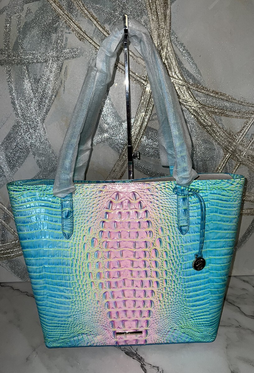 Brahmin Cotton Candy Ombre Large Brooke Tote Pink Aqua Lime