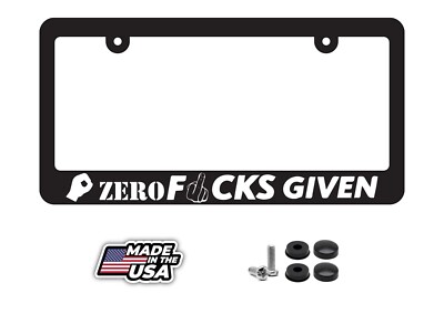ZERO F*cks Given JDM Drifting Racing Dope Black Auto Car Plate Frame
