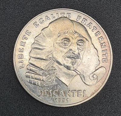 Pièce 100 Francs Argent 1991, Descartes - M04 - Photo 1/2