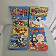 4 ​Vintage British Comic Annuals – The Beano, The Dandy, The Beezer (1976-1977)