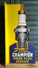 VINTAGE CHAMPION SPARK PLUG SERVICE 18” DOUBLE SIDED FLANGE PORCELAIN SIGN