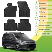 Gummifußmatten Fussmatten Eco Friendly Für VW Caddy 5 Ab 2021