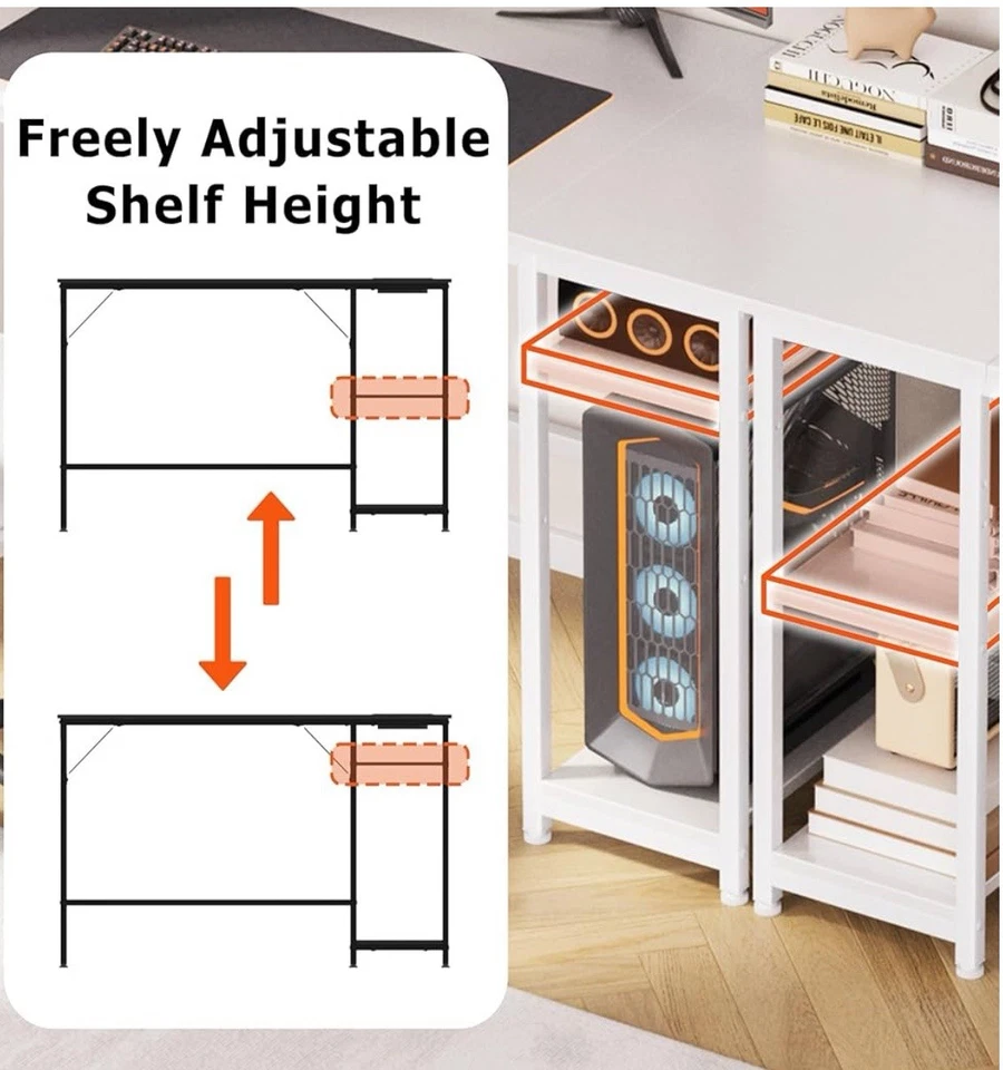 JOISCOPE Home Office Small Computer Desk for Working, Gaming, 40 inches, White - Image 4 of 4
