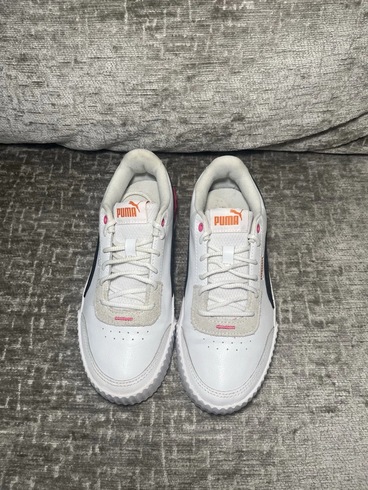 Puma Carina Lift White/Pink Trainers Lace Up Platform UK 4 EU 37 - Image 3 of 4