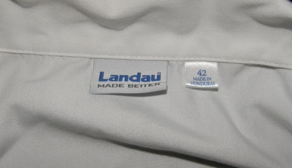 LANDAU Mens Sz 42 Vintage Doctor Nurse Medical Hospital White Lab Coat Pockets - Image 4 of 4