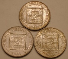 1930, 1931 & 1932 SILVER 10 Korun of Czechoslovakia