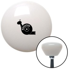 Black Boosted Snail White Retro Shift Knob W M16x1.5 Insert Shifter Auto Brody
