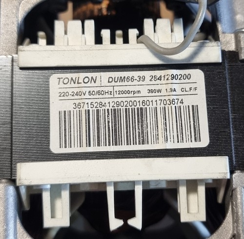Ricambio Originale Lavatrice Beko WB 10106 IT Motore Tonlon DUM66-39 2841290200 - Imagen 5 de 5