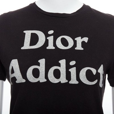 CHRISTIAN DIOR Addict black cotton linen grey speckle logo print