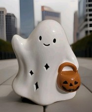 Target Bullseye Playground Halloween 2023 Ceramic LED Light Up Ghost Decor EUC