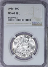 1956 Franklin Half Dollar 50c NGC MS64 FBL