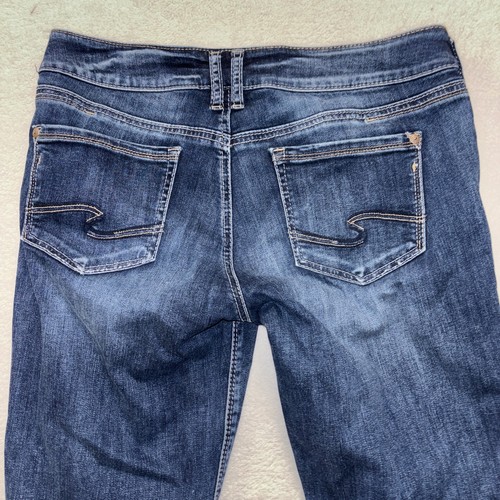 Silver Suki Slim Boot Jeans Womens 32x31 Dark Blue Stretch Denim Bootcut - Picture 7 of 7