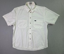Vintage Guess Jeans Shirt Mens Medium White Short Sleeve Button Casual