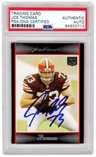 Joe Thomas Autographed Browns 2007 Bowman Rookie Card #217 - (PSA/DNA)
