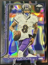2025 Topps Chrome Lamar Jackson Black Lava /10 Color Match  Rare #24 Ravens 
