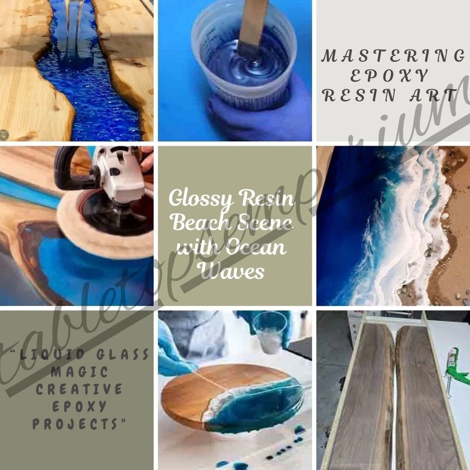 Gray Epoxy Resin Dining Table, Handmade Furniture, Luxury Furniture Table Decors - Image 3 of 4