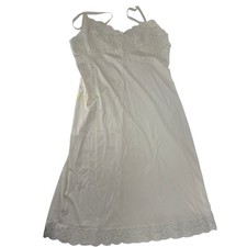 Vintage Vassarette Ivory Full Slip Lace Trim Adjustable Straps Size 36 F USA