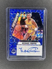 2024-25 Panini Mosaic Michael Cooper Blue /35 Prizm Pictographs Auto Lakers