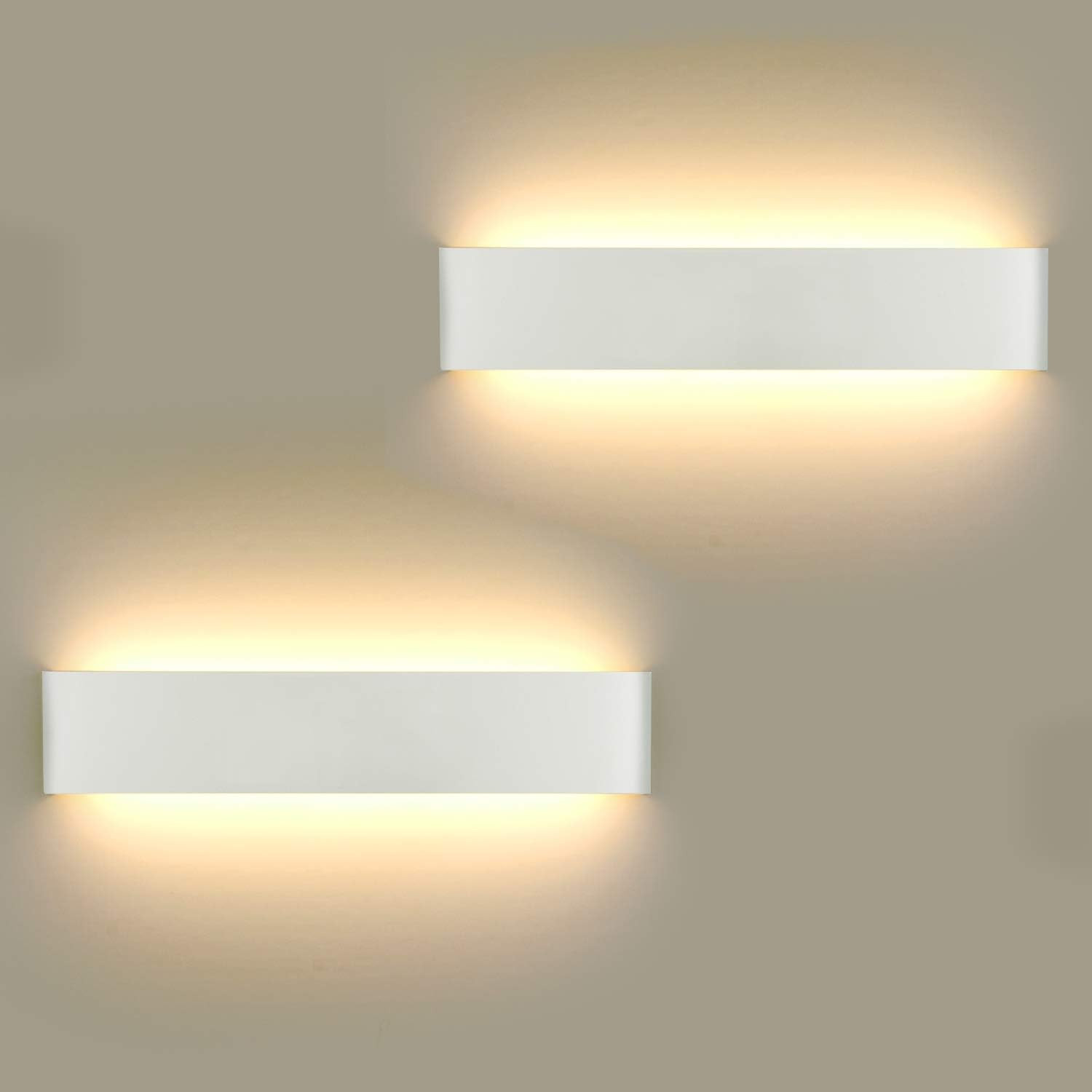 2 Pezzi Applique Da Parete Esterno 16W Bianco Caldo, Lampada Da Parete Moderna I