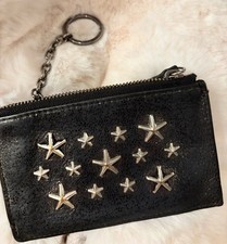Jimmy Choo Leather Star Studded Wallet Keychain