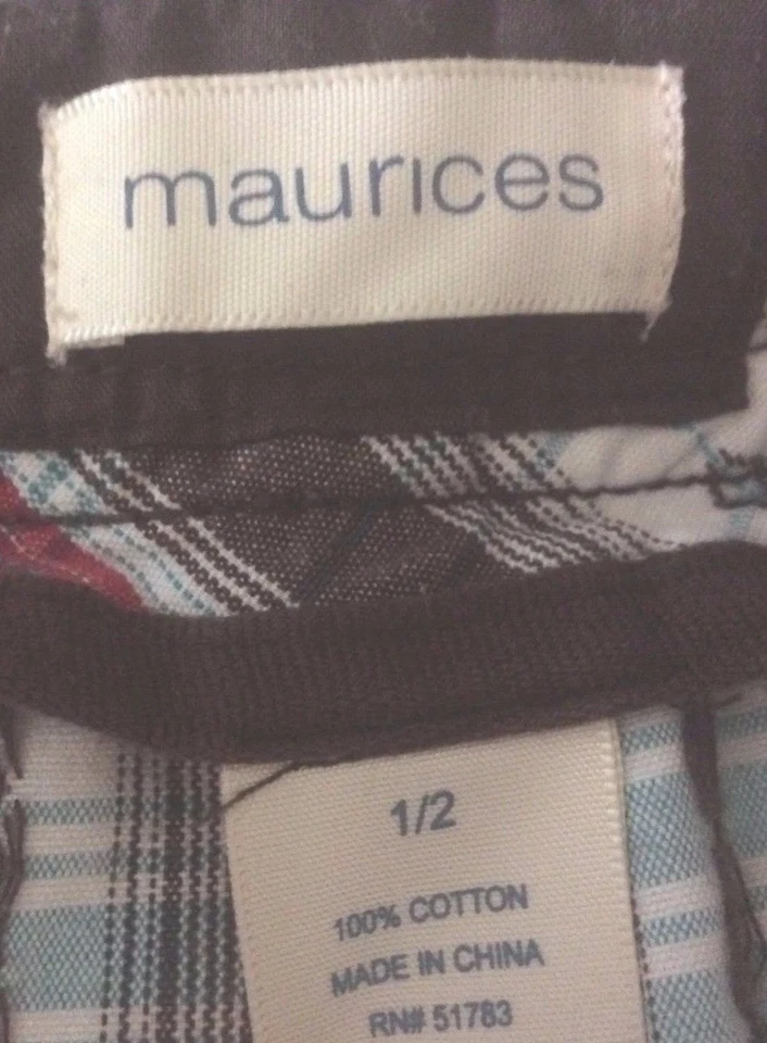 Bermudas de algodón marrón y rojo para mujer MAURICES talla 11/2 Foto 4 de 4